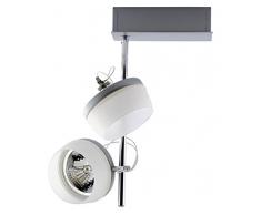 Relco Nota C2 Lampada da Parete in Cromo con Due Spot, Luce Calda Integrata