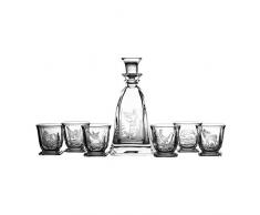 crystaljulia 5572Â Bicchieri Da Whisky e caraffa set, Cristallo al piombo, trasparente