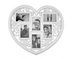 PrimoLiving Grande Cuore quadri P 004 a forma di cuore in 3d effetto bianco cornice