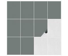 FoLIESEN piastrelle adesive, per cucina e bagno, colore grigio opaco, 15Â x 20Â cm, confezione da 90