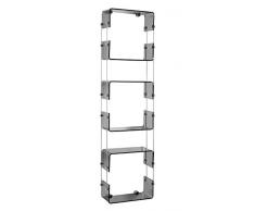 INDA A5783BDL Avenue, Mensola Portaoggetti, Polimetilmetacrilato, Ottone, Cromo/Smoke, 13 x 32 x 113 cm