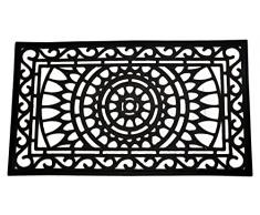 Doormat World Zerbino in Gomma Stile Vittoriano, Effetto Ferro battuto, Colore: Nero