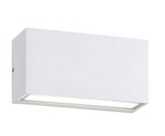 Trio Leuchten Trent - Lampada da parete per esterni, in alluminio, 10 W, colore: Bianco opaco
