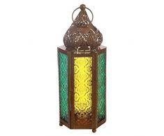 Puckator Punta Oro in Vetro Stile Marocchino in Piedi Lanterna
