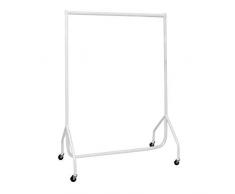 Stand appendiabiti resistente, bianco, 90 cm di lunghezza x 150Â cm di altezza. Telaio di acciaio da 32 mm