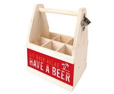 Contento 866655Â Birra Piatto con apribottiglie, Legno, Naturale, 26Â x 17Â x 34Â cm