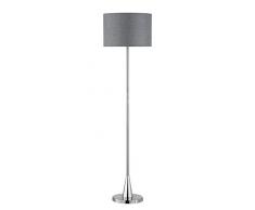 Trio 406500107 Cosinus Lampada a Stelo, Nichel Opaco, Paralume in Tessuto Grigio, nickel;tessuto