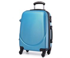 Trolley da Cabina Bagaglio a Mano London 20, Capienza 40 Litri, 55 x 34 x 24cm,Ideale a bordo di EasyJet Ryanair Alitalia Meridiana WizzAir, Trolley in ABS e Policarbonato, Light Blue