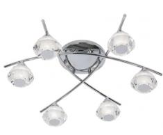 Meissa - Lampadario da soffitto per bagno, 6 x lampadine G9, cromo lucido