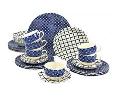 Creatable 19711Â Serie Aurora, Servizio Combinato, Porcellana, Blu, 40Â x 32,5Â x 32,5Â cm, 30Â unitÃ 