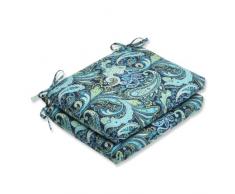 Cuscino perfetto per esterni e interni, motivo cachemire, quadrato, colore blu scuro, confezione da 2