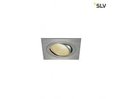 SLV LED soffitto faretto incasso New Tria DL Set, quadrato, 13 W, Lampadina, 3000 K, 38 Grad, con driver, clip piume, in Alluminio spazzolato 114256