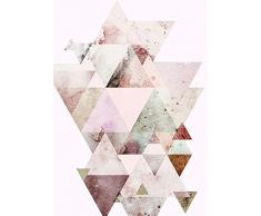 Komar - Quadro da Parete con Immagine di Triangolo, per Soggiorno, Camera da Letto, Decorazione, Stampa Artistica, Disponibile in 3 Misure, Multicolore, P100-50x70