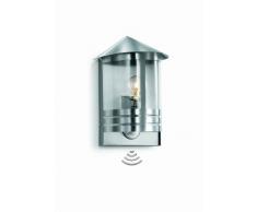 Steinel Lampada da esterno in acciaio inox L 170 S - Lanterna da parete con rilevatore di movimento a 180Â°, portata 12 m, 100 W, E27 [classe energetica A++]