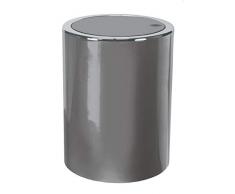 Kleine Wolke - Pattumiera da Bagno in plastica ABS, 1,5 l, Colore: Platino