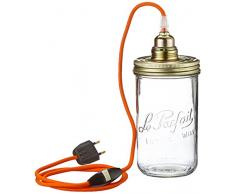 La mia casetta in cittÃ Arancione S Lampada Vaso cavo tessile vetro verde arancione S