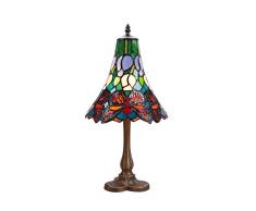 Tiffan y luz Butterfly Lampada Tavolo d.25cm. 1x40W E-14, MulticoloreI, 25 x 25 x 46 cm
