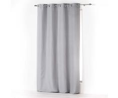 Douceur d interno tenda a occhielli 140Â x 260Â cm microfibra unita assoluto, Poliestere, Grigio, 260Â x 140Â cm