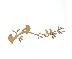 Lasercutouts Ramo per Albero in Legno MDF, con Uccelli, per Fai da Te, Famiglia, Matrimoni, Idea Regalo, Artigianato, Decorazione (150 mm)