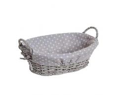 Dcasa Cestino in Vimini con Stelle, Organizer per armadi, portaoggetti sotto ripiano, Articoli per la casa, Unisex, per Adulti, Grigio (Grigio), Unico