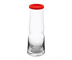 Bohemia Cristal 093Â 012Â 084Â Play Of Colors Caraffa 1000Â ml circa, in vetro cristallo con coperchio in silicone, vetro, rosso