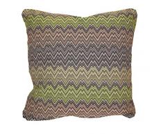 Olibo Zig Zag Retro Cuscino Bombato, Tinta Unita, Verde, cm 60X60