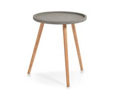 Zeller - Tavolo in legno, Vetro, 0, 49.5 x 49.5 x 59 cm