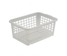 ok Cesta portaoggetti, Plastica resistente (PP), 2,8 L, 25 x 17 x 10 cm, Nature/Trasparente