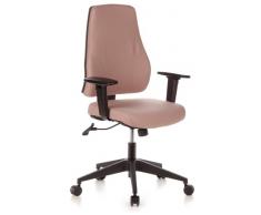 hjh OFFICE 608140 Sedia da ufficio/sedia girevole PRO-TEC 100 tessuto marrone chiaro, meccanismo syncro relax, robusta, resistente allabrasione, braccioli regolabili, schienale regolabile in altezza, ergonomica, comoda, classica