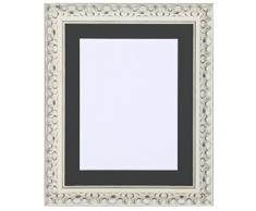 Tailored Frames Cornice da – Vienna Range, finemente vintage shabby chic e cornici per foto in bianco cornice con passepartout nero, 70 x 50 cm per 61 x 40,6 cm