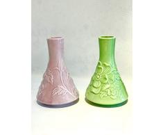 Gisela Graham - Vaso in ceramica, motivo floreale, colore: Malva