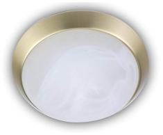 Niermann Standby a + + to e lampada da soffitto, parete anello in ottone opaco, alabaster art, 40 x 40 x 13 cm