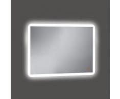 Kristaled Specchio da Bagno con retroilluminazione a LED, Vetro, Argento, 60Â x 80Â x 3Â cm