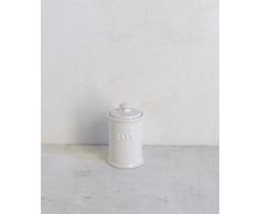 LUXE LODGE Barattolo in Ceramica Bianca con Tappo ermetico Sale Piccolo, Unica