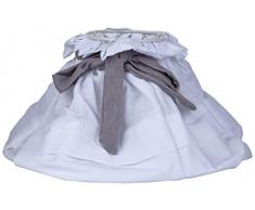 Better & Best 2642542-Schermo da lampada in cotone, modello vintage, da 25 cm, colore: bianco con fiocco, colore: tortora