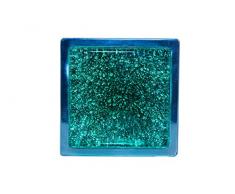 lcb manufactur BAL01130 - Lampada decorativa da tavolo, in vetro, supporto in alluminio lucidato, con pietra tormalina