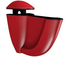 Bolis Italia AA2D007AQ2B2 - Set di 2 mensole linea Luna, in lega metallica zamak, 6,2 x 6,8 x 2,7 cm, colore: rosso
