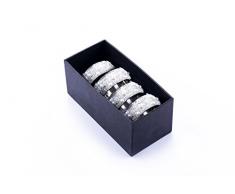 LegendArte LH-022 Allacciatovaglioli Anelli Portatovaglioli Gioiello, Metallo, Argento/Trasparente, 19x8x7 cm, 4 unitÃ