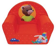 Fun House 712583 piccolo orso Poltrona Club per bambino schiuma/Custodia poliestere rosso 52 x 33 x 42 cm