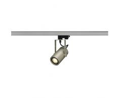 SLV, Faretto a LED integrato, 2700 K, 13 W, con adattatore trifase, 13 W, 2700 K, 24°, Argento (silbergrau)