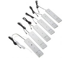 IKM, Set di lampade da incasso a LED, Plastica, Effetto Acciaio Inox, 19Â x 5,2Â x 0,6Â cm, 7Â unitÃ