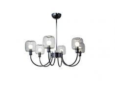 SP Light and Design Diva Sospensione 6 B, Struttura Cromo, Vetro Trasparente Lampada 4 W