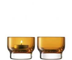 LSA International, portacandele Color Ambra, Altezza: 6 cm