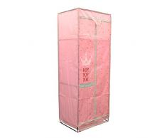 THE HOME DECO FACTORY mo1000Â Armadio Guardaroba, Poliestere, Rosa, 43Â x 58Â x 149Â cm