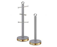 TOWER Albero Tazza e Portasciugamani, Grigio, Taglia Unica