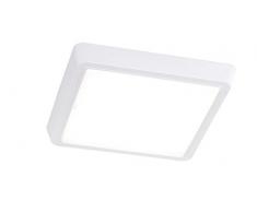 Trio Leuchten Trio 627211001 Manuel Plafoniera LED, 1x10 Watt, Bianco, 27x27x4.5 cm E14