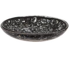 Maturi Portasapone a Mosaico in Vetro screpolato, Nero, 15 x 9.5cm