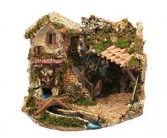 Bertoni Villaggio con Fontana e Fiume, Legno, Taglia Unica