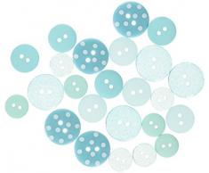Doodlebug Piscina Button Monocromatico Assortimento, Confezione da 4