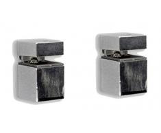 Basin Low - Supporto per mensola in Vetro e Legno, zamak, Cromato Lucido, Misura Unica, 2